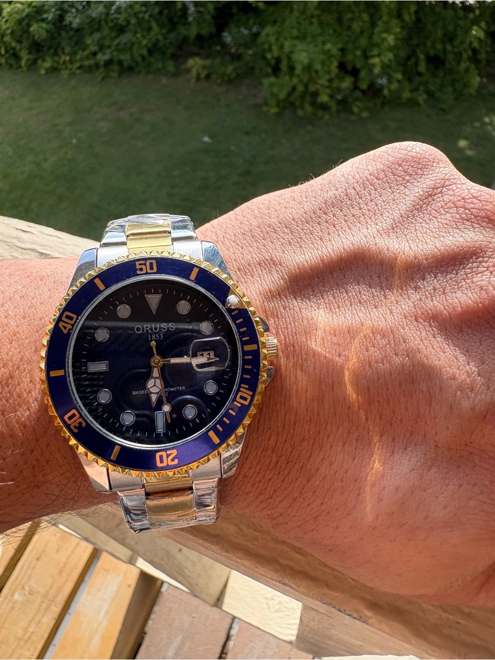 Oruss Two-Tone Blue Dive Watch - Men